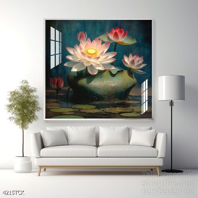 Tranh cá chép hoa sen treo tường mang nhiều ý nghĩa