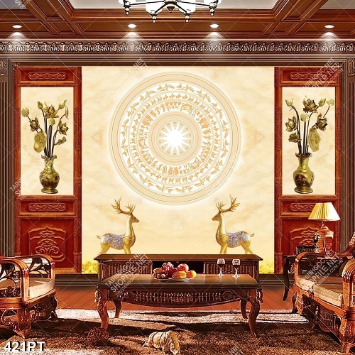 Tranh treo tường hoa văn trống dồng và nai đẹp nhất