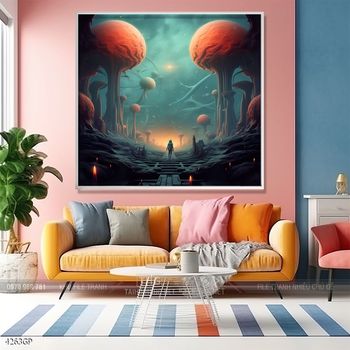 Tranh phi hành gia decor tường nhà