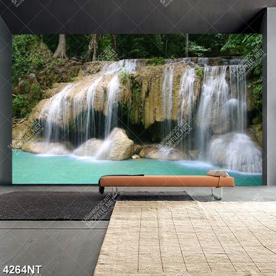 Tranh thác nước rừng xanh