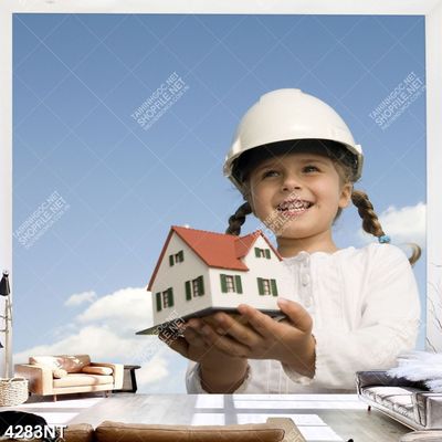 Tranh bé và ngôi nhà nhỏ