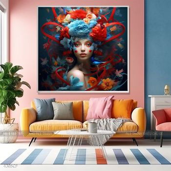 Tranh phong cách nghệ thuật trang trí tường quán cà phê