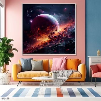 Tranh phi hành gia decor tường nhà