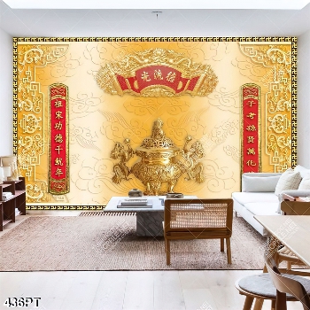 Tranh phòng thờ thư pháp gắn tường đẹp nhất in uv