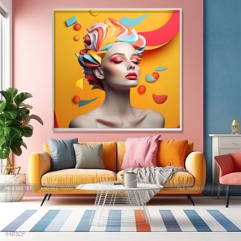 Tranh cô gái phong cách nghệ thuật decor trang trí tường