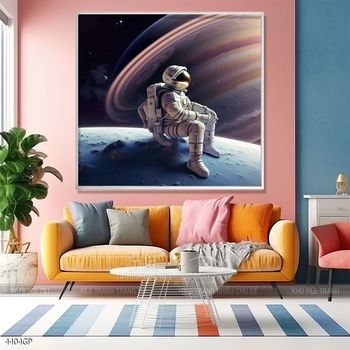 Tranh nghệ thuật phi hành gia treo trang trí tường