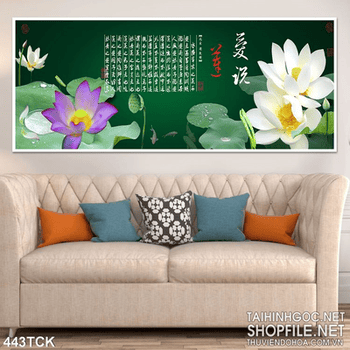 Tranh hoa sen phong thủy nghệ thuật