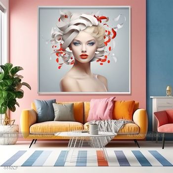 Tranh nghệ thuật hiện đại cô gái thổ dân