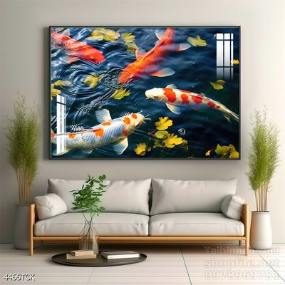 Tranh cá chép hoa sen đẹp mang nhiều ý nghĩa