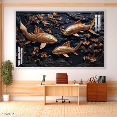 Tranh cá chép hoa sen