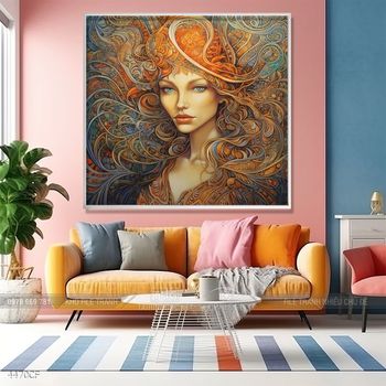 Tranh cô gái phong cách nghệ thuật decor trang trí tường