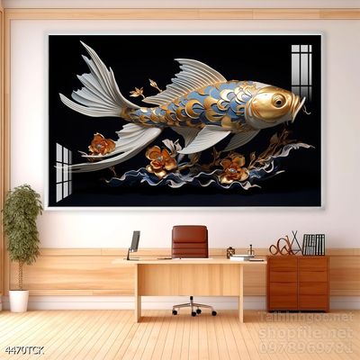 File tranh cá chép hoa sen mẫu mới nhất