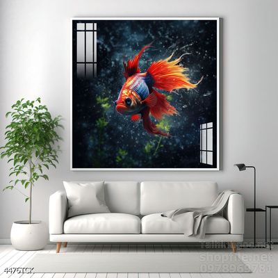 Tranh cá chép hoa sen treo tường mang nhiều ý nghĩa