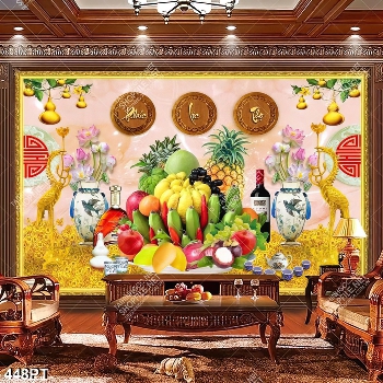 Tranh phòng thờ chim hạc vàng và hoa sen in uv