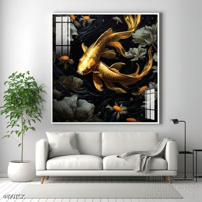 Tranh cá chép hoa sen