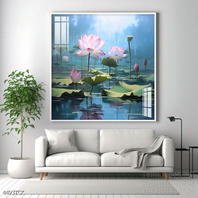 Tranh cá chép hoa sen cực đẹp