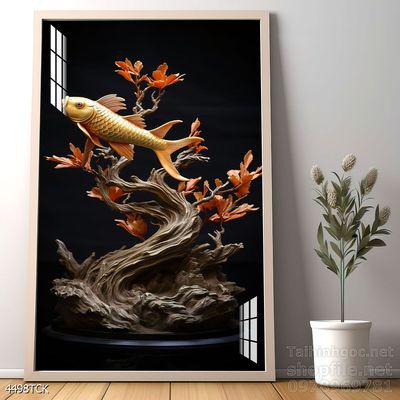 Tranh cá chép hoa sen đẹp mang nhiều ý nghĩa