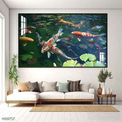 Tranh cá chép hoa sen