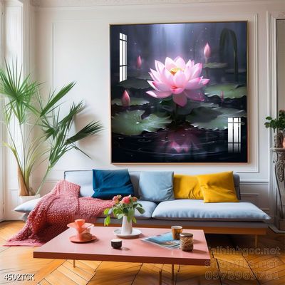 Tranh cá chép hoa sen cực đẹp