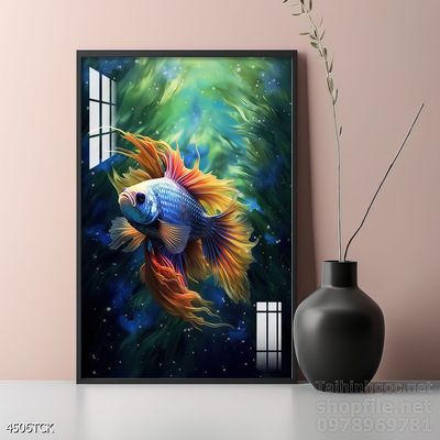 File tranh cá chép hoa sen mẫu mới nhất