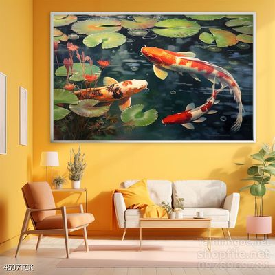 Tranh cá chép hoa sen đẹp mang nhiều ý nghĩa