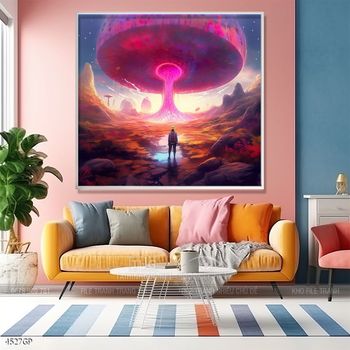 Tranh phi hành gia decor tường nhà