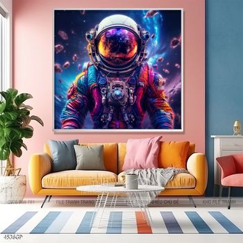 Tranh phi hành gia decor tường nhà