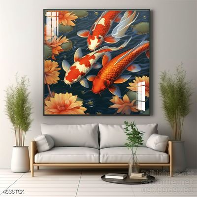 Tranh cá chép hoa sen treo tường mang nhiều ý nghĩa