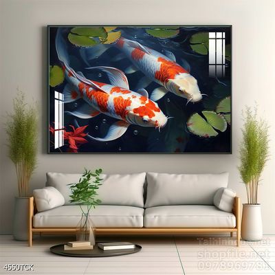 File tranh cá chép hoa sen mẫu mới nhất