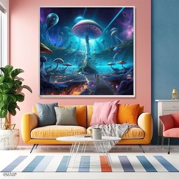 Tranh phi hành gia decor tường nhà