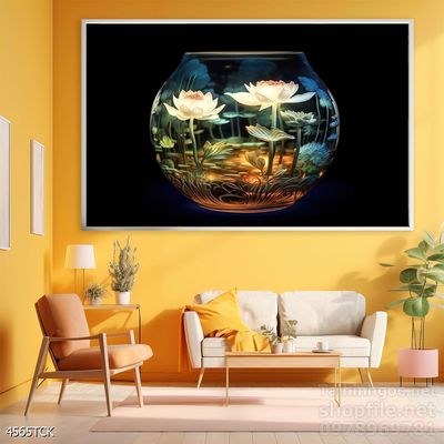 Tranh cá chép hoa sen treo tường mang nhiều ý nghĩa