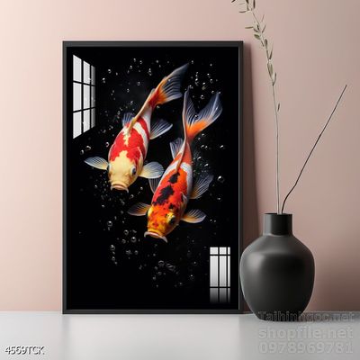 Tranh cá chép hoa sen đẹp mang nhiều ý nghĩa