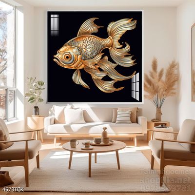 Tranh cá chép hoa sen treo tường mang nhiều ý nghĩa