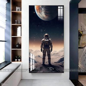 Tranh phi hành gia decor tường nhà