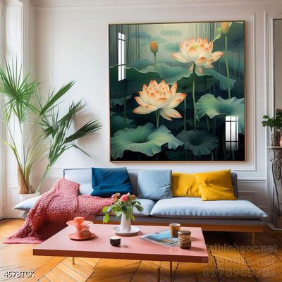 Tranh cá chép hoa sen