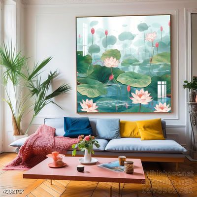 Tranh cá chép hoa sen treo tường mang nhiều ý nghĩa