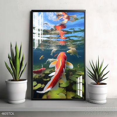 Tranh cá chép hoa sen