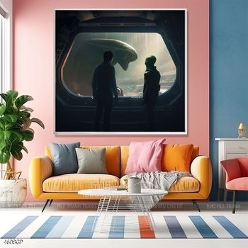 Tranh phi hành gia decor tường nhà