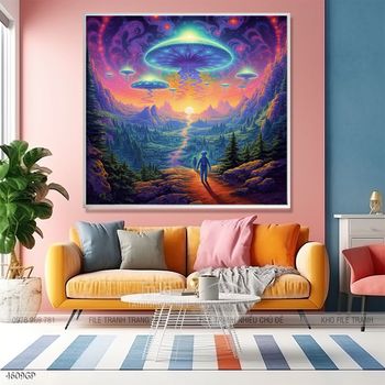 Tranh nghệ thuật phi hành gia treo trang trí tường