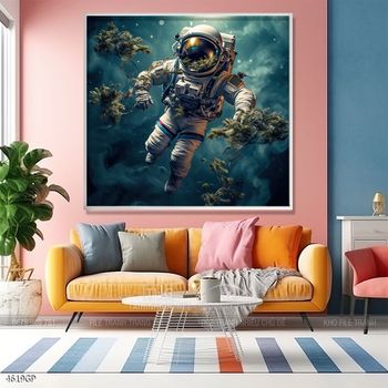 Tranh 3D phi hành gia vũ trụ