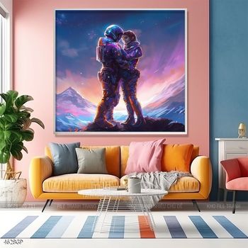 Tranh 3D phi hành gia vũ trụ