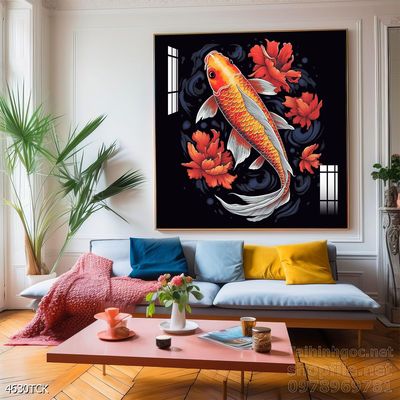 Tranh cá chép hoa sen đẹp mang nhiều ý nghĩa