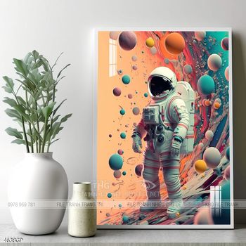 Tranh phi hành gia decor tường nhà