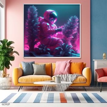 Tranh nghệ thuật phi hành gia treo trang trí tường