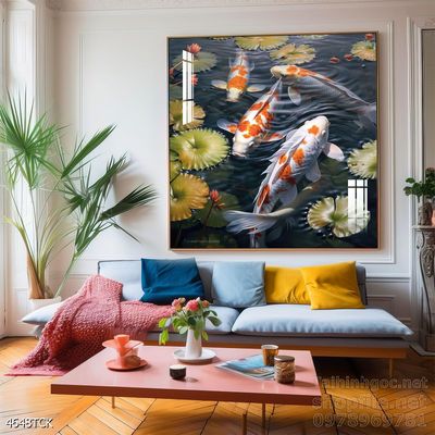 Tranh cá chép hoa sen đẹp mang nhiều ý nghĩa