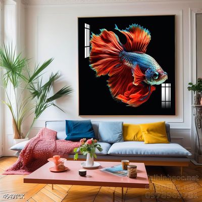 Tranh cá chép hoa sen