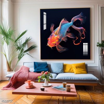 Tranh cá chép hoa sen cực đẹp