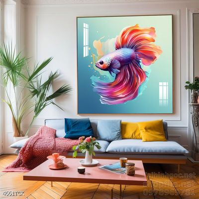 Tranh cá chép hoa sen cực đẹp