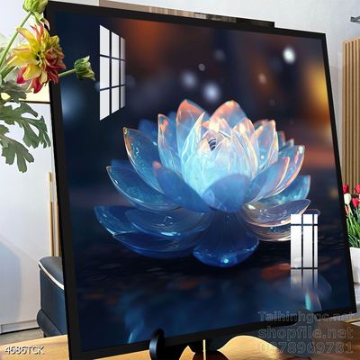 Tranh cá chép hoa sen nghệ thuật hiện đại