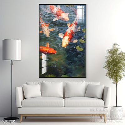 File tranh cá chép hoa sen mẫu mới nhất